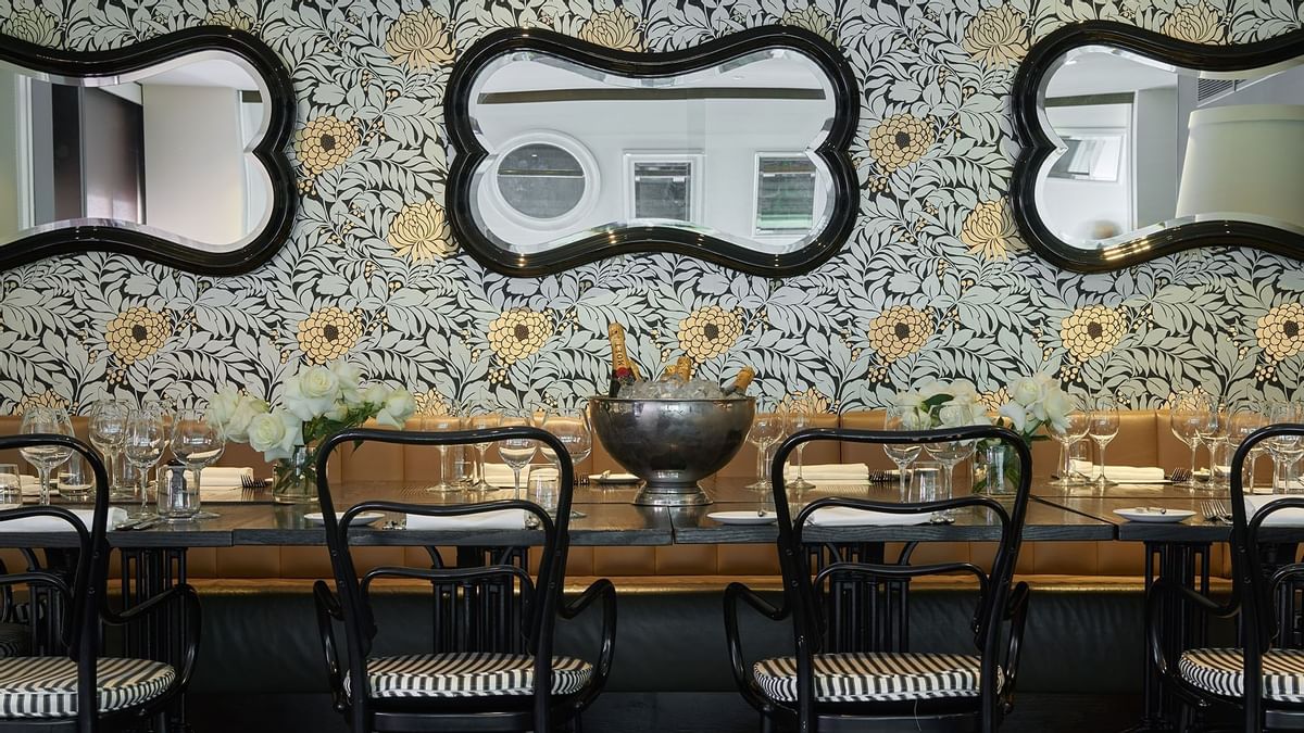 Tables arranged in Bistro Guillaume at Crown Hotels