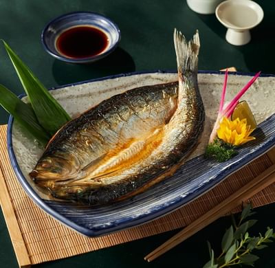 Fried Herring fish served with sauce at Hanoi Daewoo Hotel