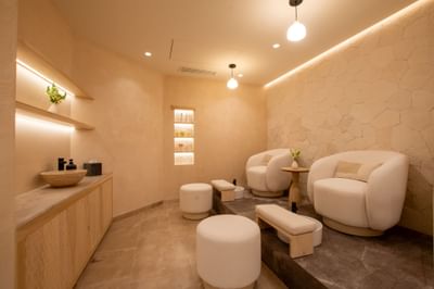 Close-up of a pedicure area in Serena spa at Villa Premiere Boutique Hotel & Romantic Getaway