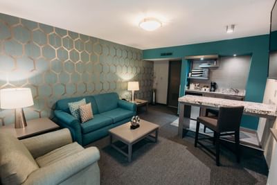 Kitchen & living area in Suite at Araiza Mexicali