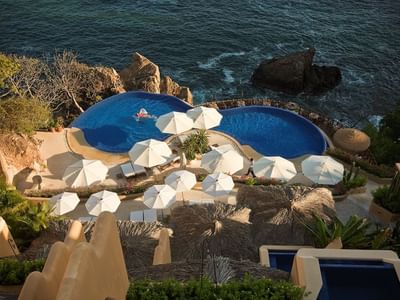 Aerial view of the infinity pool at Cala de Mar