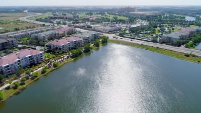 buildings surrounding a lake