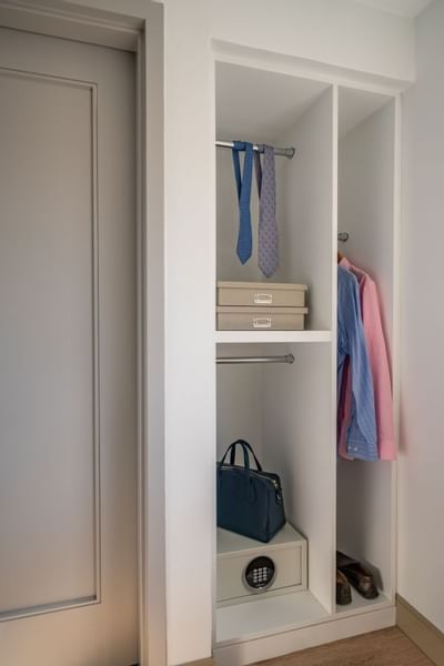 closet with ties and dress shirts