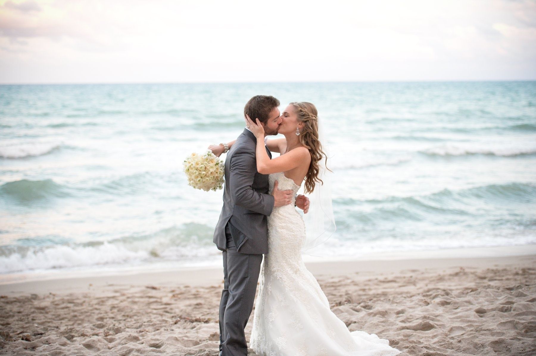 Bride & Groom Kissing Beach - The Diplomat Beach Resort, South F