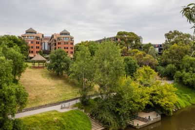 Distant view of the hotel & river at Amora Hotel Melbourne