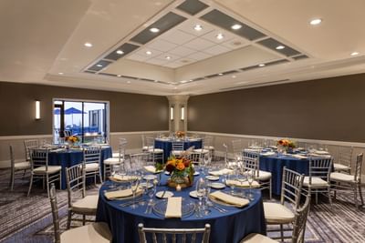 Banquet setup featuring group meeting venues Portland Me in Portland & South Portland Rooms at Sable Oaks Weddings and Events