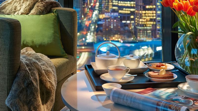 Close-up of a pot of tea served with bread at Crown Promenade