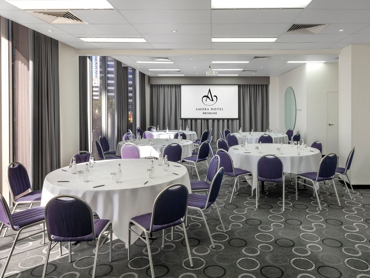 Banquet tables in Kendall Meeting Room at Amora Hotel Brisbane