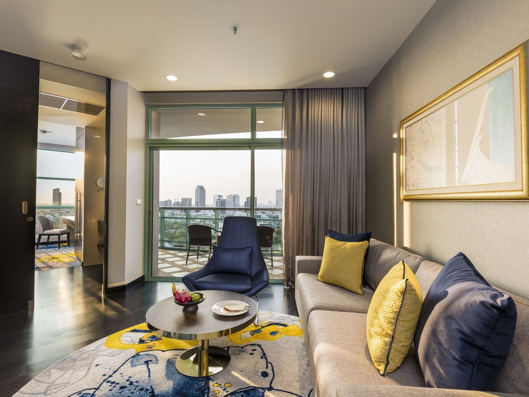 One Bedroom Skyline Suite living area at Chatrium Hotels