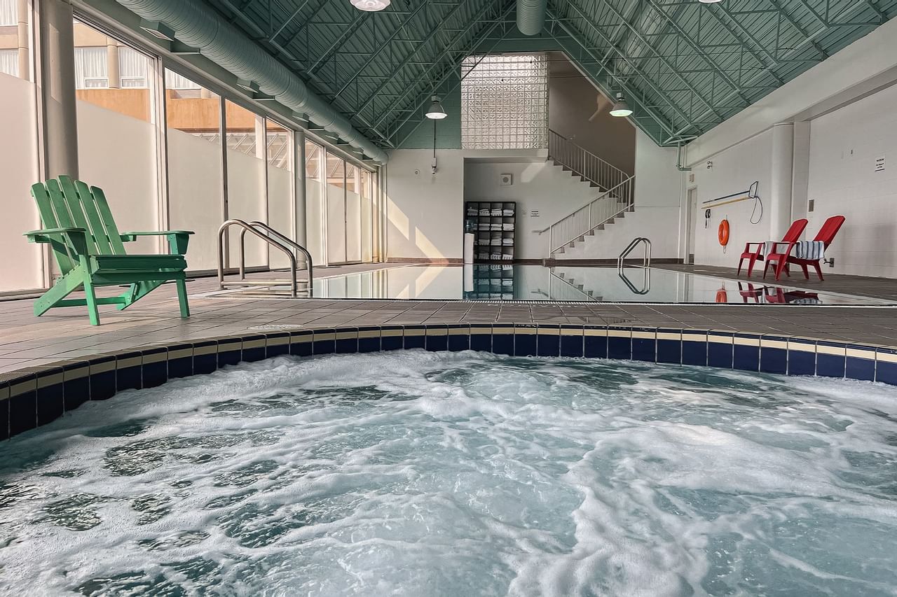 Whirlpool turned on with bubbles