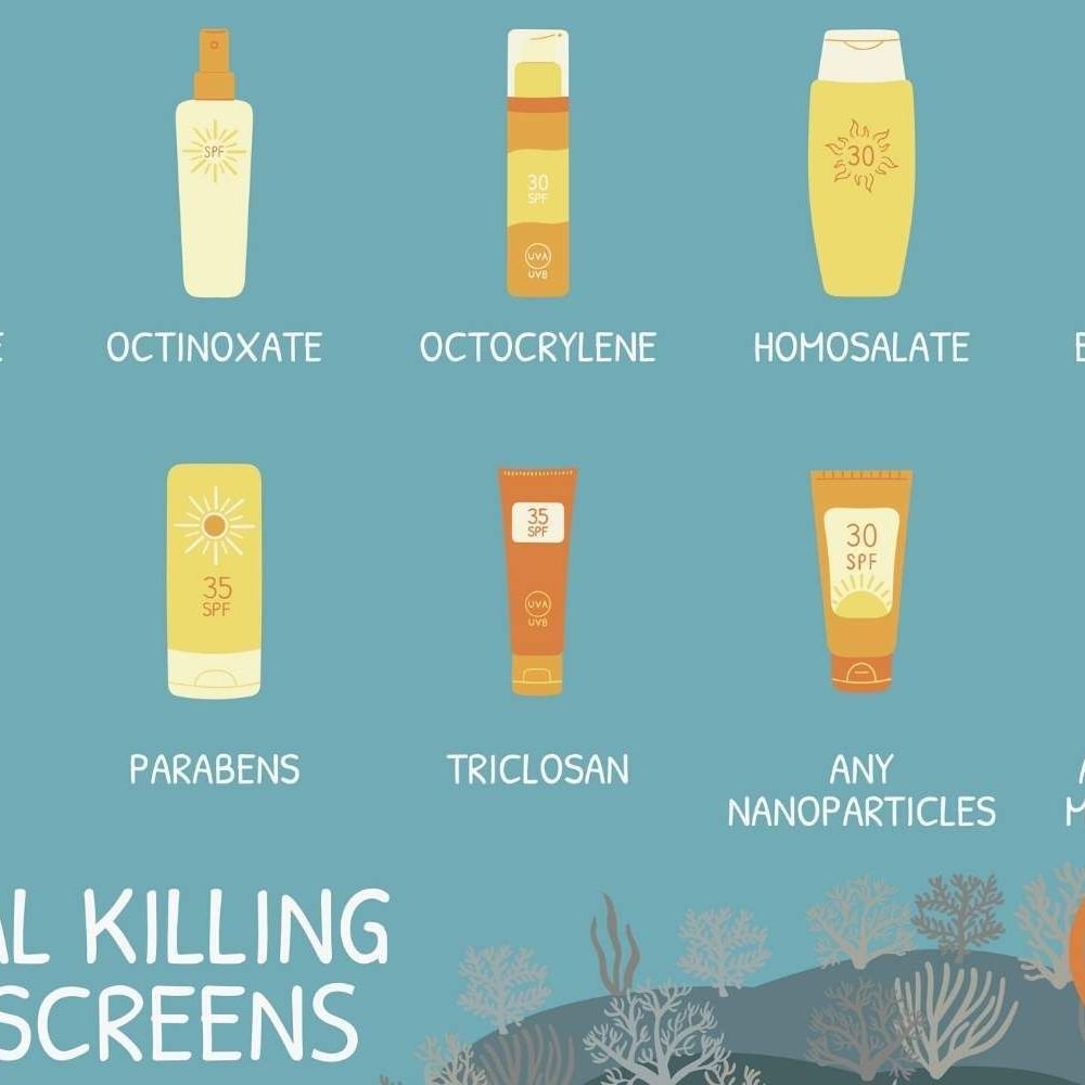 Coral killing sunscreens banner at Waikiki Resort Hotel by Sono