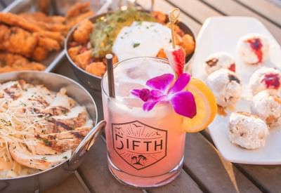 Food and drinks served at Grand Legacy at The Park Anaheim.