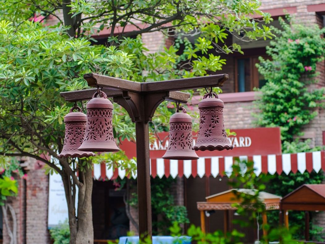 A lamp outside Rakaposhi Courtyard at Faisalabad Serena Hotel