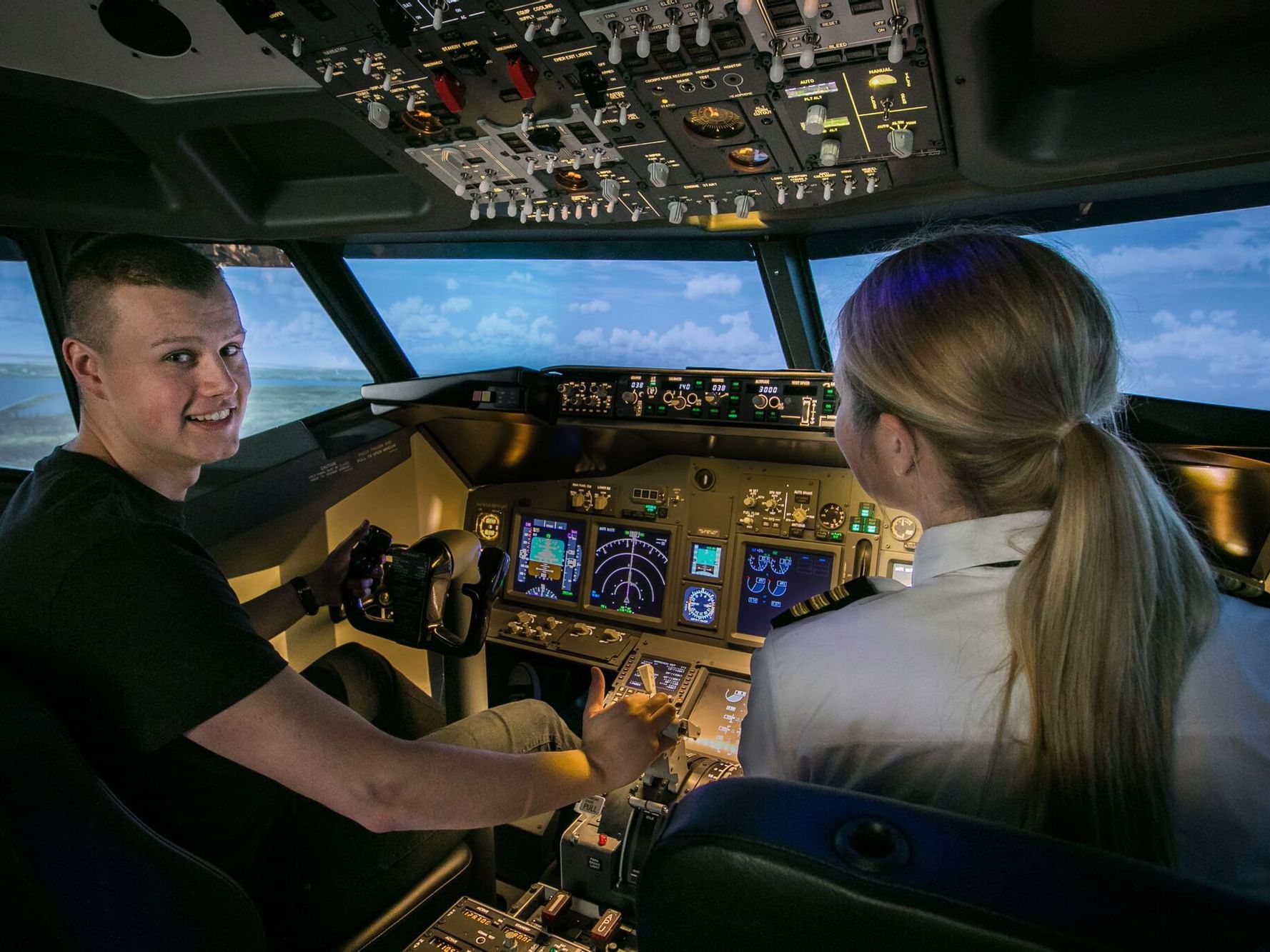 A view of 737 flight simulator - Aviation Experience Flight Simulator