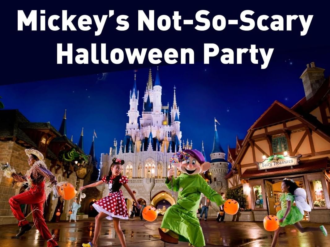 Mickey's Not-So-Scary Halloween Party poster used at Lake Buena Vista Resort Village & Spa