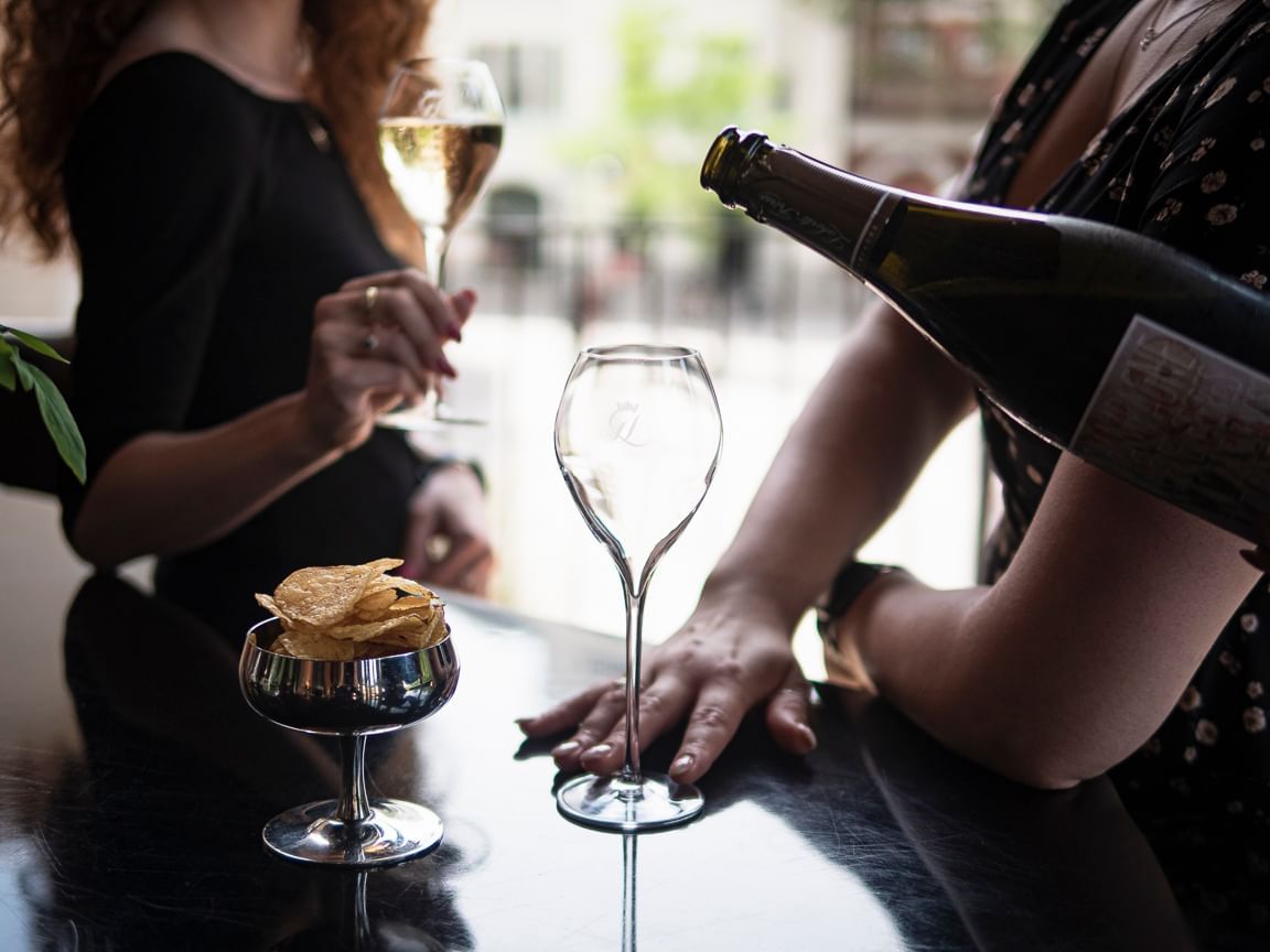 Champagne at Grand Hotel Lund in Sweden