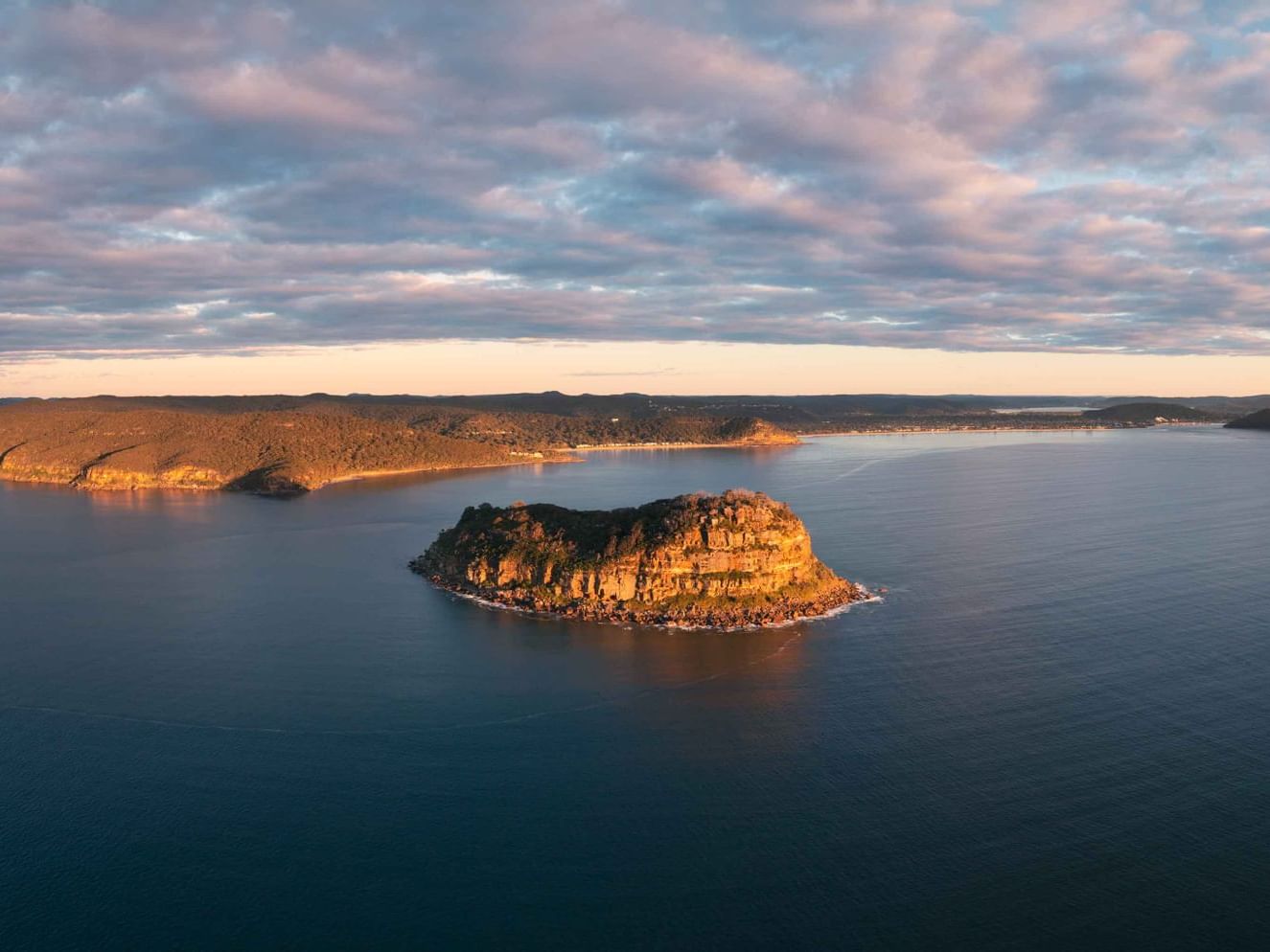 Stunning view of Lion Island at Broken Bay Central Coast