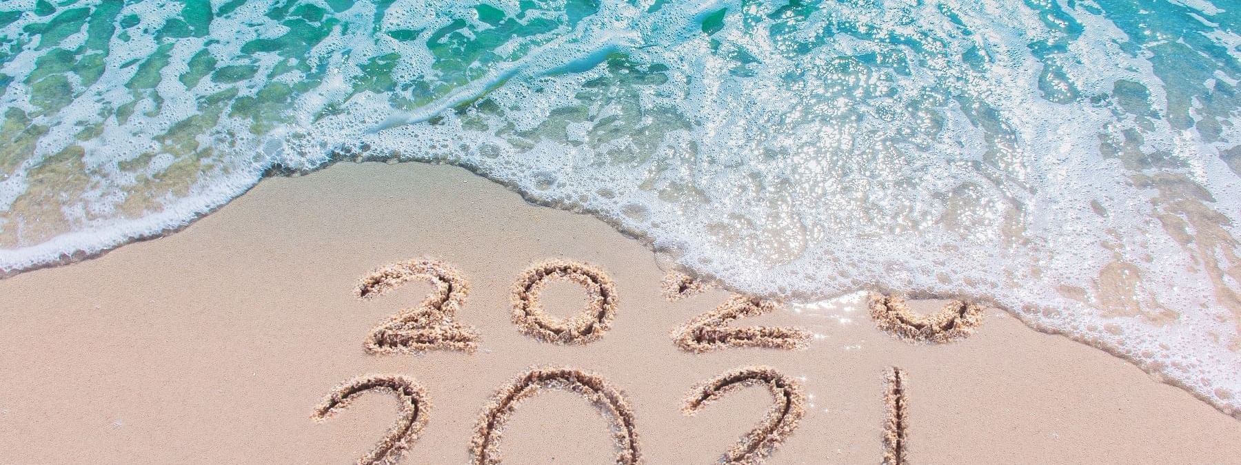 2021 written on the beach near Daydream Island Resort