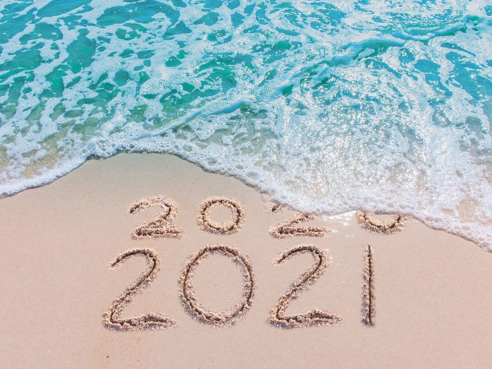 2021 written on the beach near Daydream Island Resort