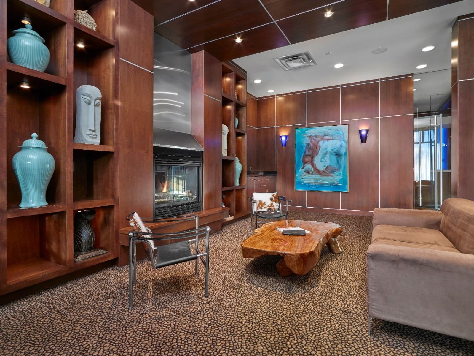 Interior of Conversation Room with sofas at Metterra Hotel on Whyte