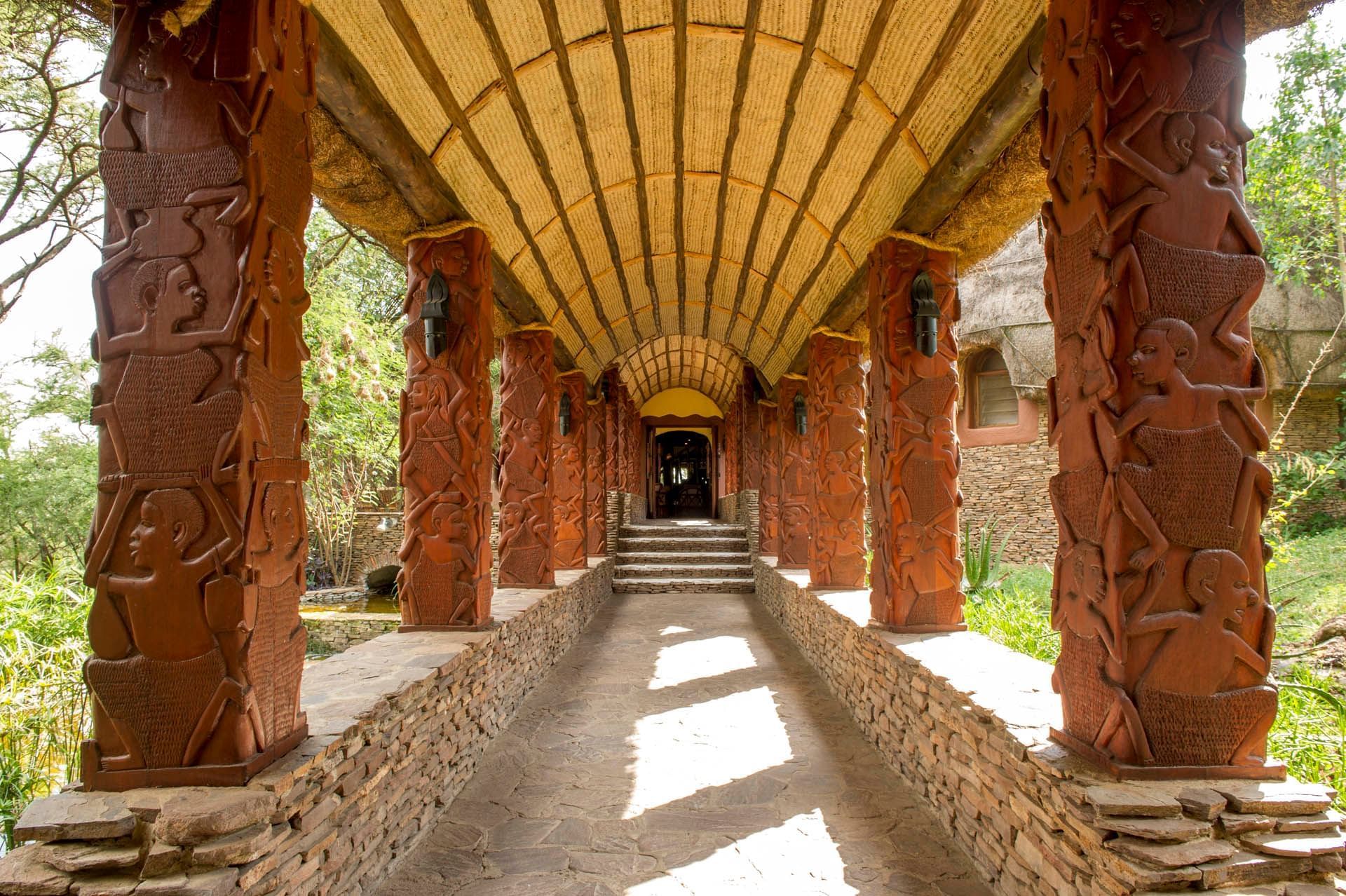 View of the hotel hallway at Serengeti Serena Safari Lodge