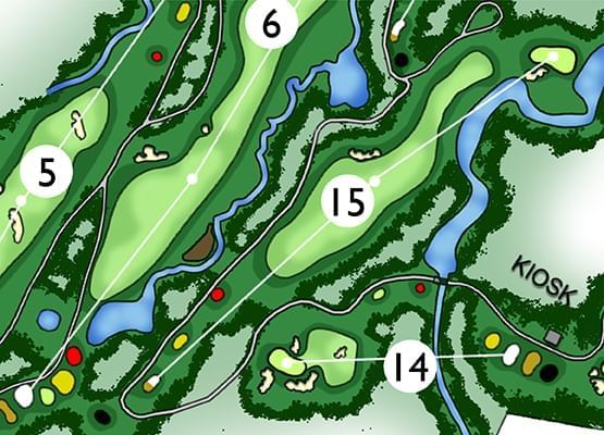 5th,6th,14th &15th golf course holes sketch at Chatrium Resort