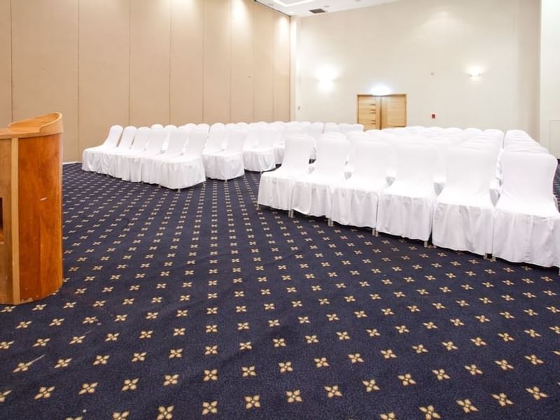 Theatre-style chair set up in Salon Majahua at Gamma Hotels