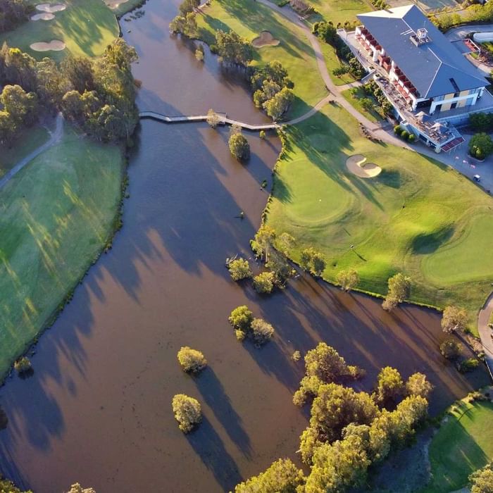 Stunning aerial view of our central coast resort