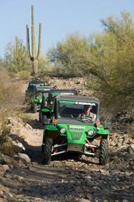 Jeeps in desert