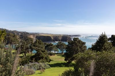 Aerial view of the coastline at The Heritage House Resort