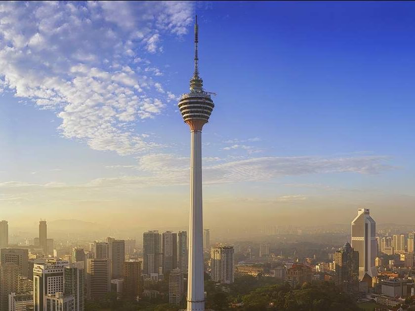 Aerial view of KL Tower with blue sky near VE Hotel & Residence