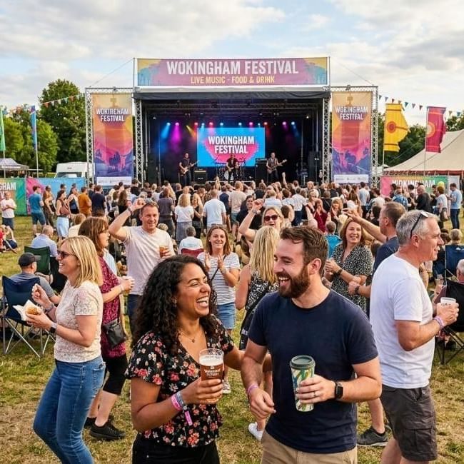 People enjoying themselves at the Wokingham Festival.