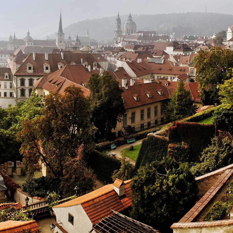 Aerial view of Lesser Town near Falkensteiner Hotels