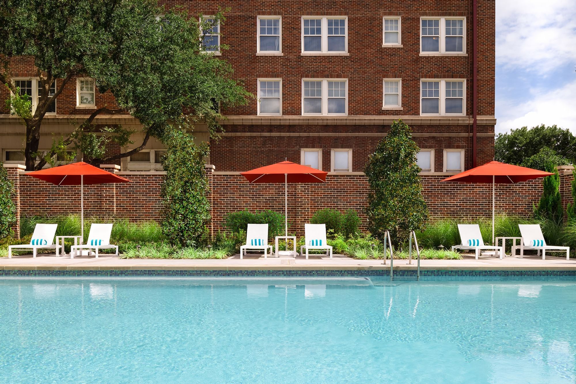 Close-up of the outdoor pool at Warwick Melrose Dallas