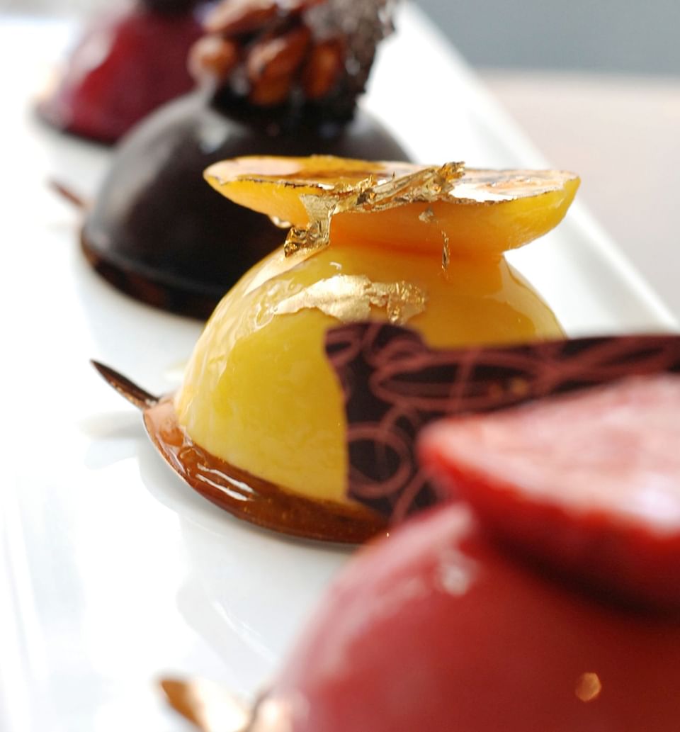 Gold plated dessert in Ciao Bambino at Yangtze Boutique Hotel