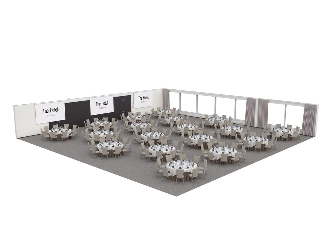 Plan en 3D de la salle du Grand Ballroom à l'Hôtel Brussels