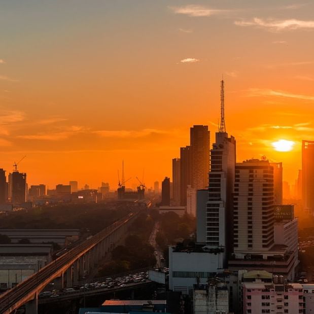 City view during the sunset near Amara Hotels