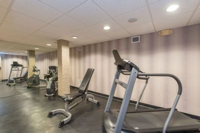 Gymnasium with the equipment at The Centennial Hotel