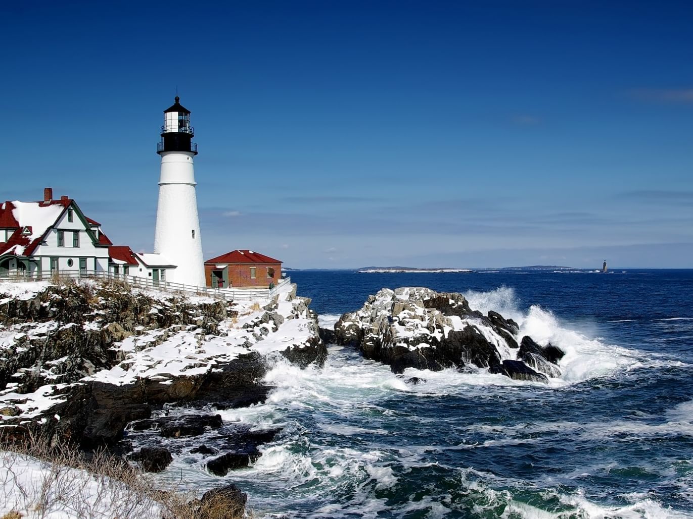 Portland Headlight Lighthouse in the Winter
