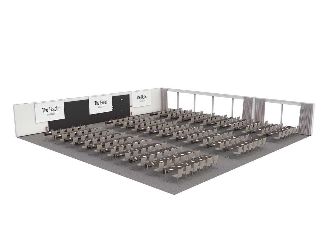 Plan en 3D de la salle du Grand Ballroom à l'Hôtel Brussels