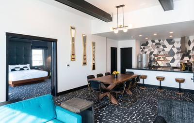 Earl Suite dining room and enterance to bedroom