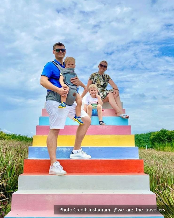 family picture sky ladder pineapple farm port dickson