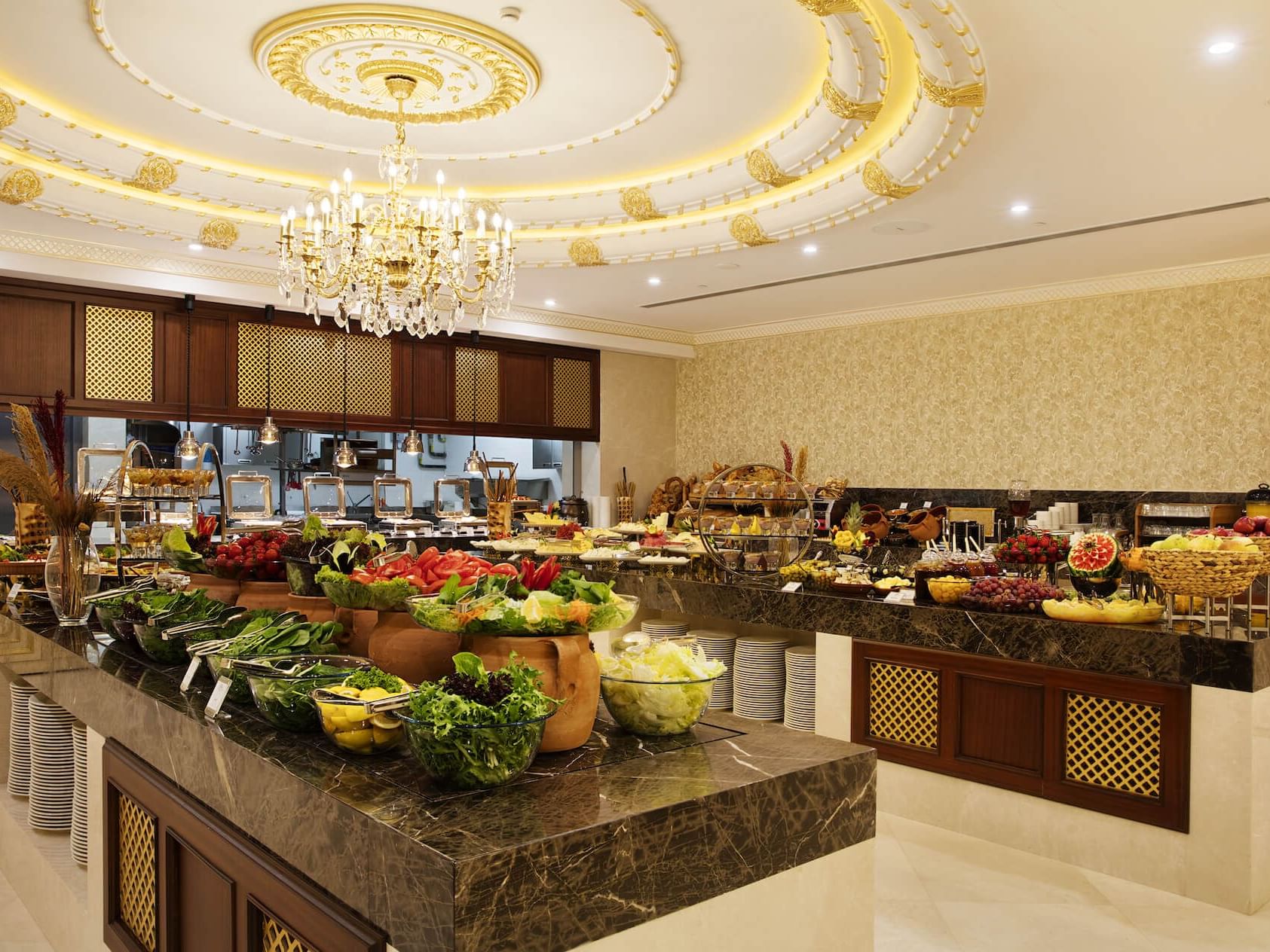 Foods in Sultan Restaurant buffet at Ottomans life Deluxe Hotel