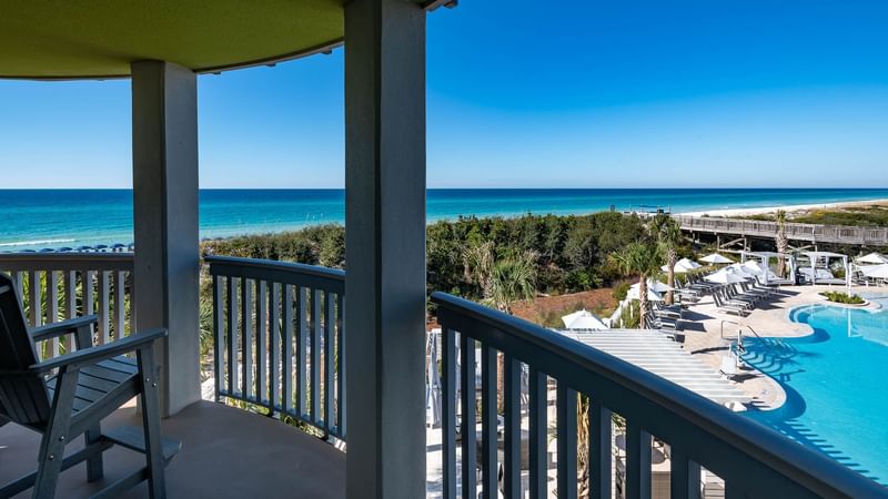 Gulf and Pool Views from Rotunda Suite Balcony
