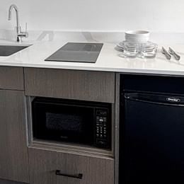 King Suite kitchenette equipped with appliances and countertop