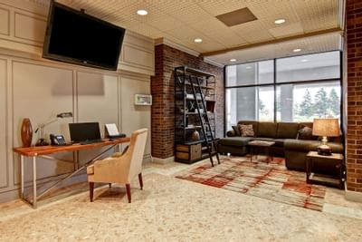 Business center with outside view at The Inn of Waterloo