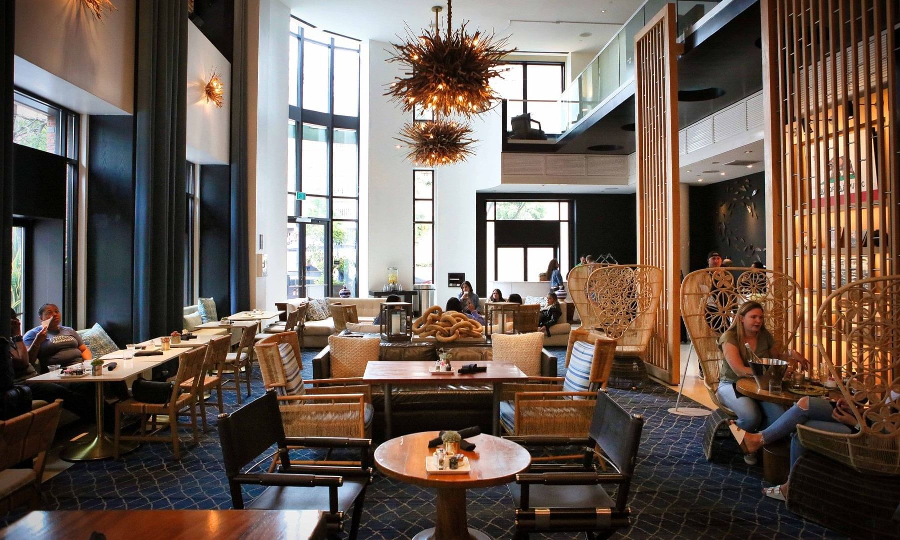Dining area by the bar counter in Trade Restaurant & Lounge at Hotel Republic San Diego
