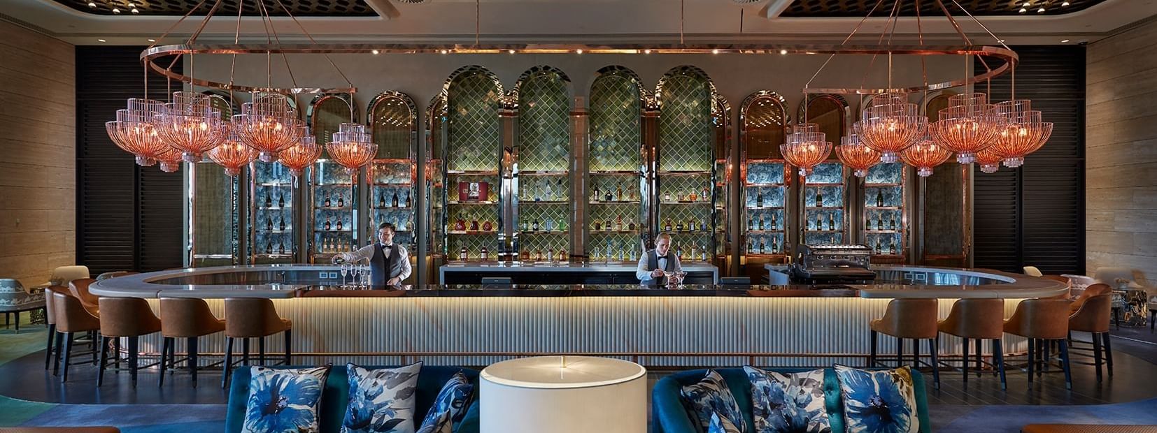 Bar counter & lounge in TWR restaurant at Crown Hotel Perth