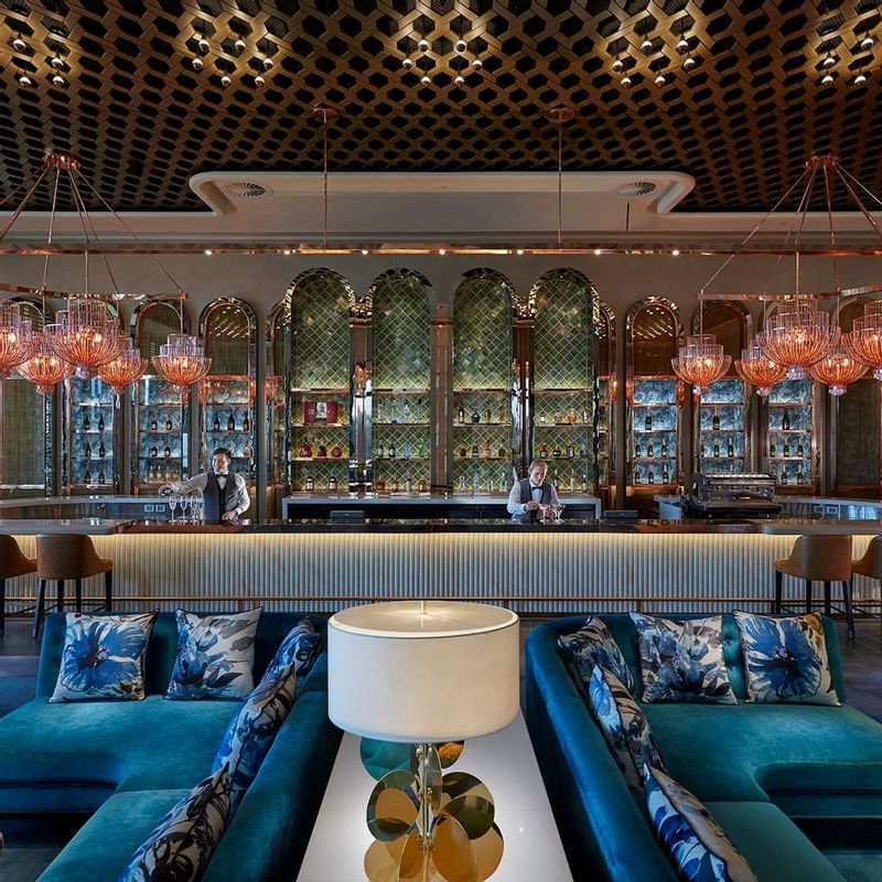 Bar counter & lounge area in the Bar at Crown Towers Perth