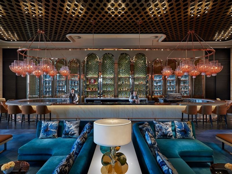 Bar counter & lounge in TWR restaurant at Crown Hotel Perth